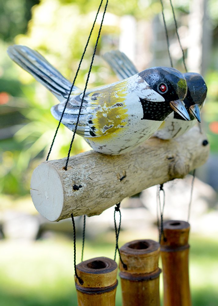 Gifts Bamboo Wind Chime (Hand Painted Golden Tan Distressed)