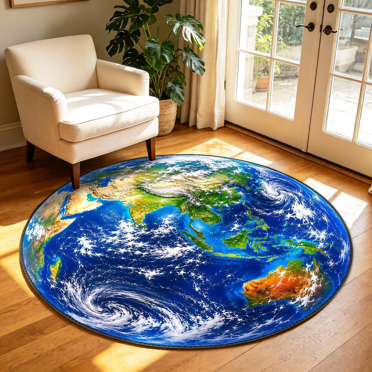 Earth Round Rug 4ft (27 / 4' (Round))