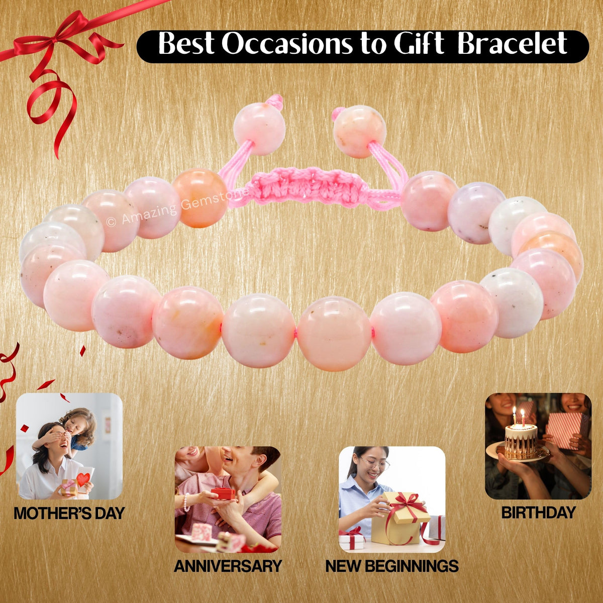 Pink Opal Bracelet (Pink Opal)