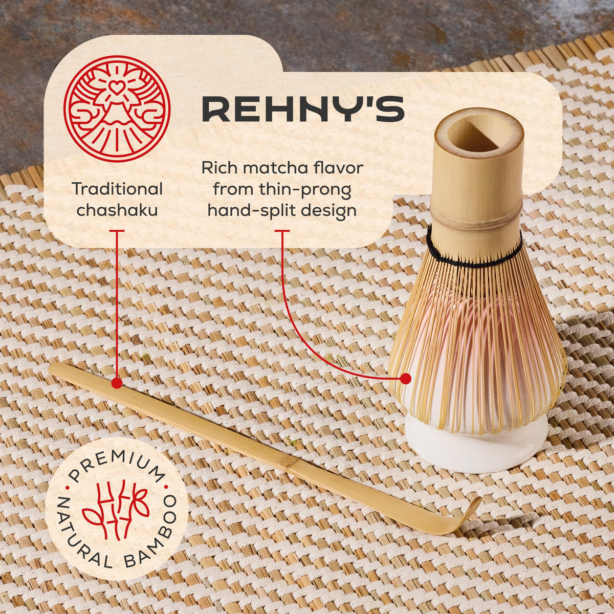 Rehny’s Matcha Whisk Set (Pink)