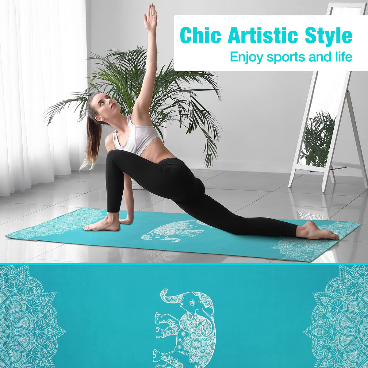 Yoga Towel for Hot Yoga Mat (Lake Blue)