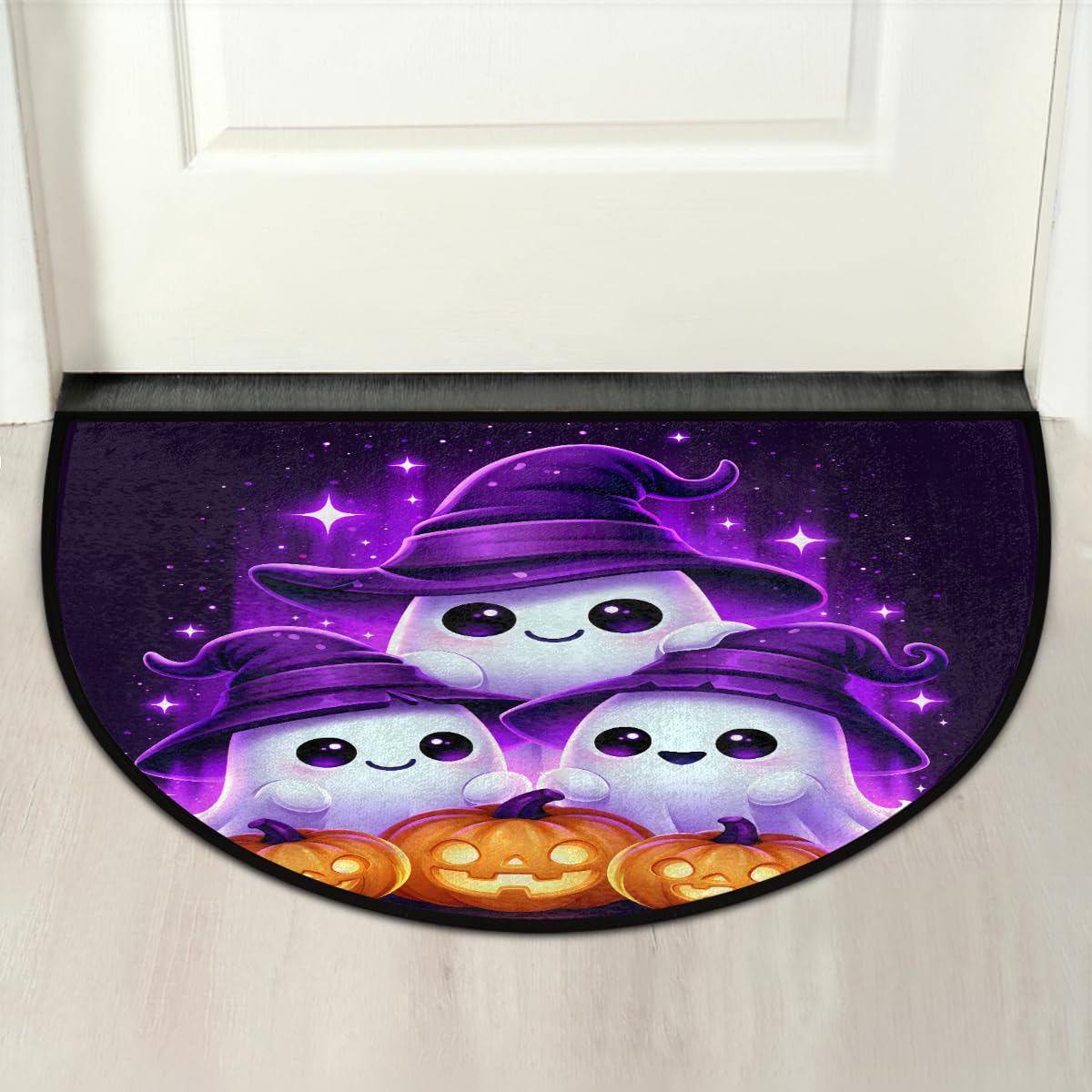 Halloween Half Round Doormat Non Slip Semi Circle Rug Outdoor Welcome Mat (Z-107)