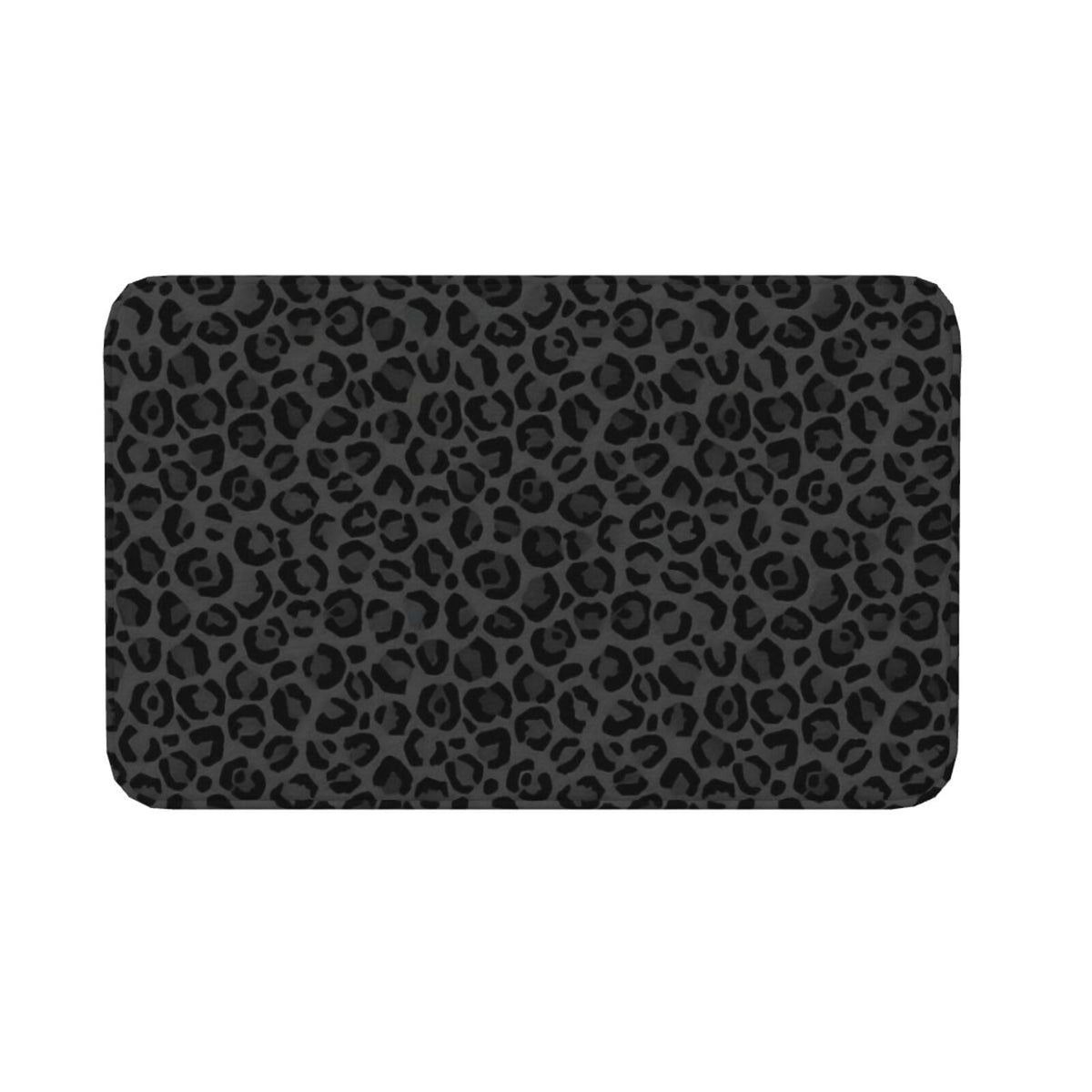 Leopard Print Black Bath Mat Non (1'8" x 2'8" (Rectangular) / Leopard Print Black)