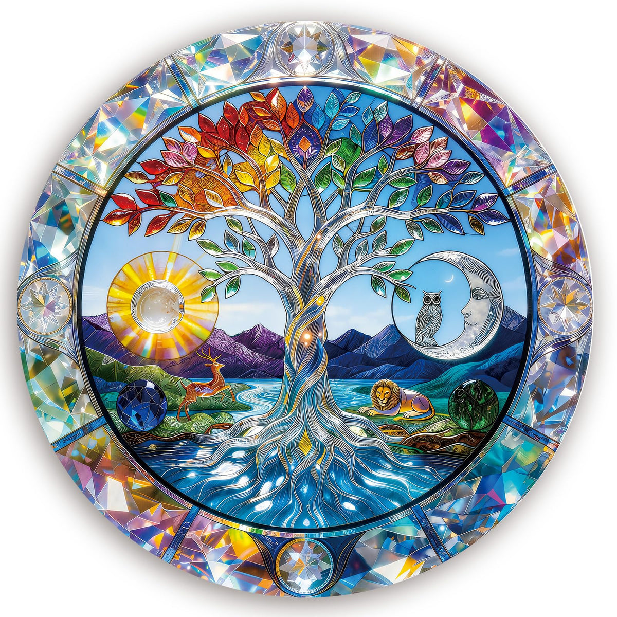 Puzzles for Adults 1000 Pieces (A-tree of Life With Sun & Moon / 1000 Pieces)