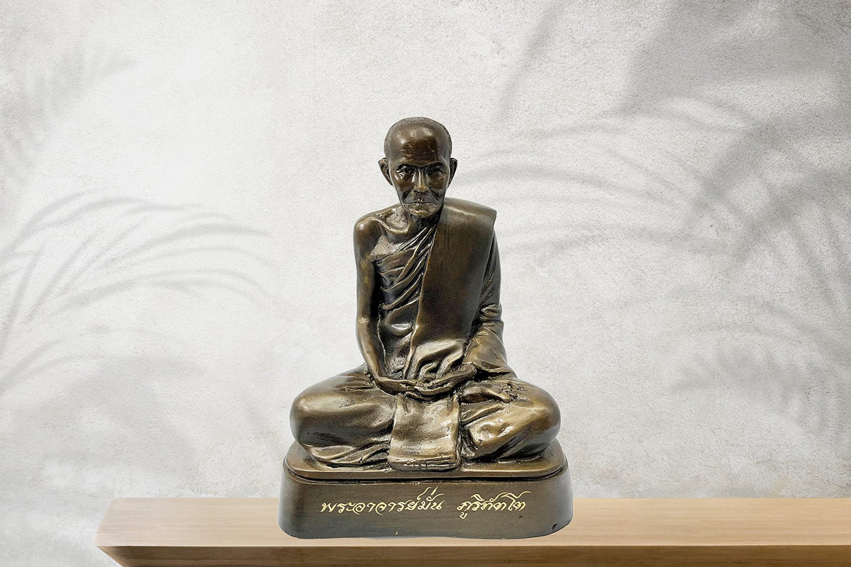 Luang Pu Mun Bhuridatta Thera Thai Buddhist Saint Buddha Statue 7" H. Thai Buddha Statue for Home Decor Buddha Decor Buddha Gift (7"Height)