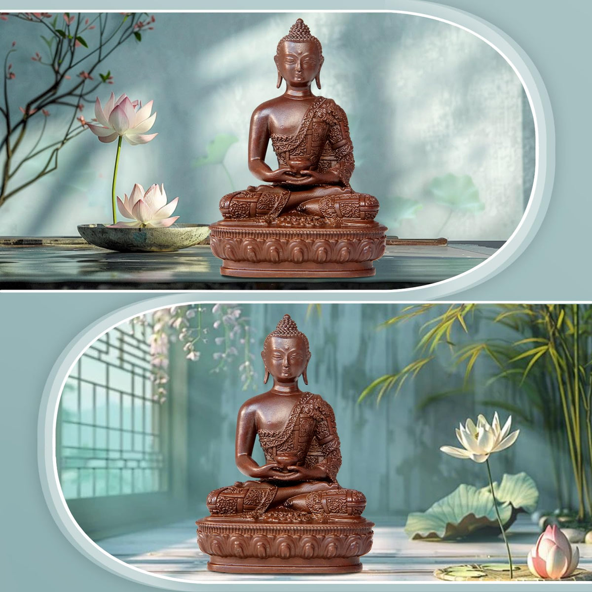 Amitabha Buddha Statue Pure Copper Handmade Zen Home Decor Figurine (Amitabha)