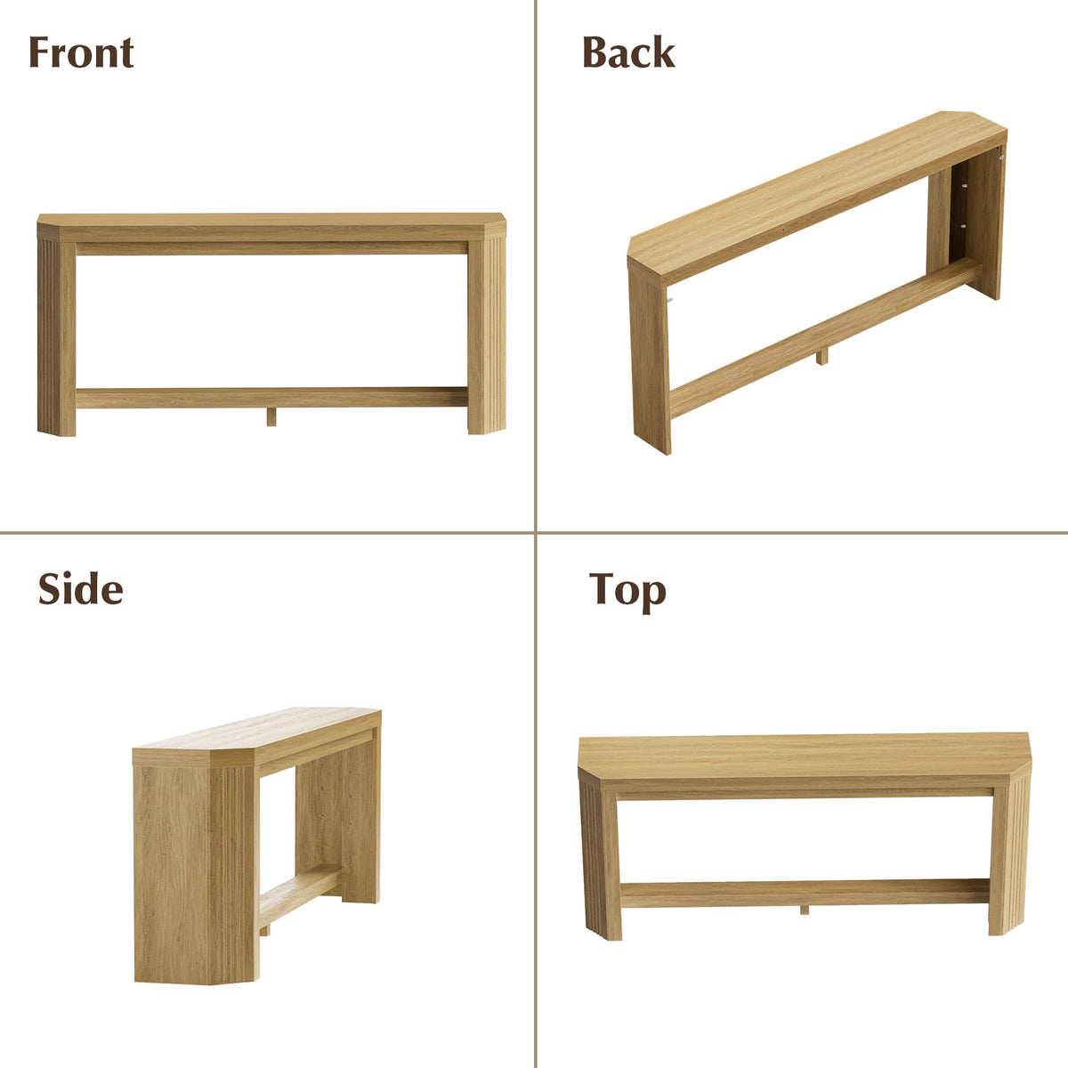 70" Console Table for Entryway (Natural Oak)
