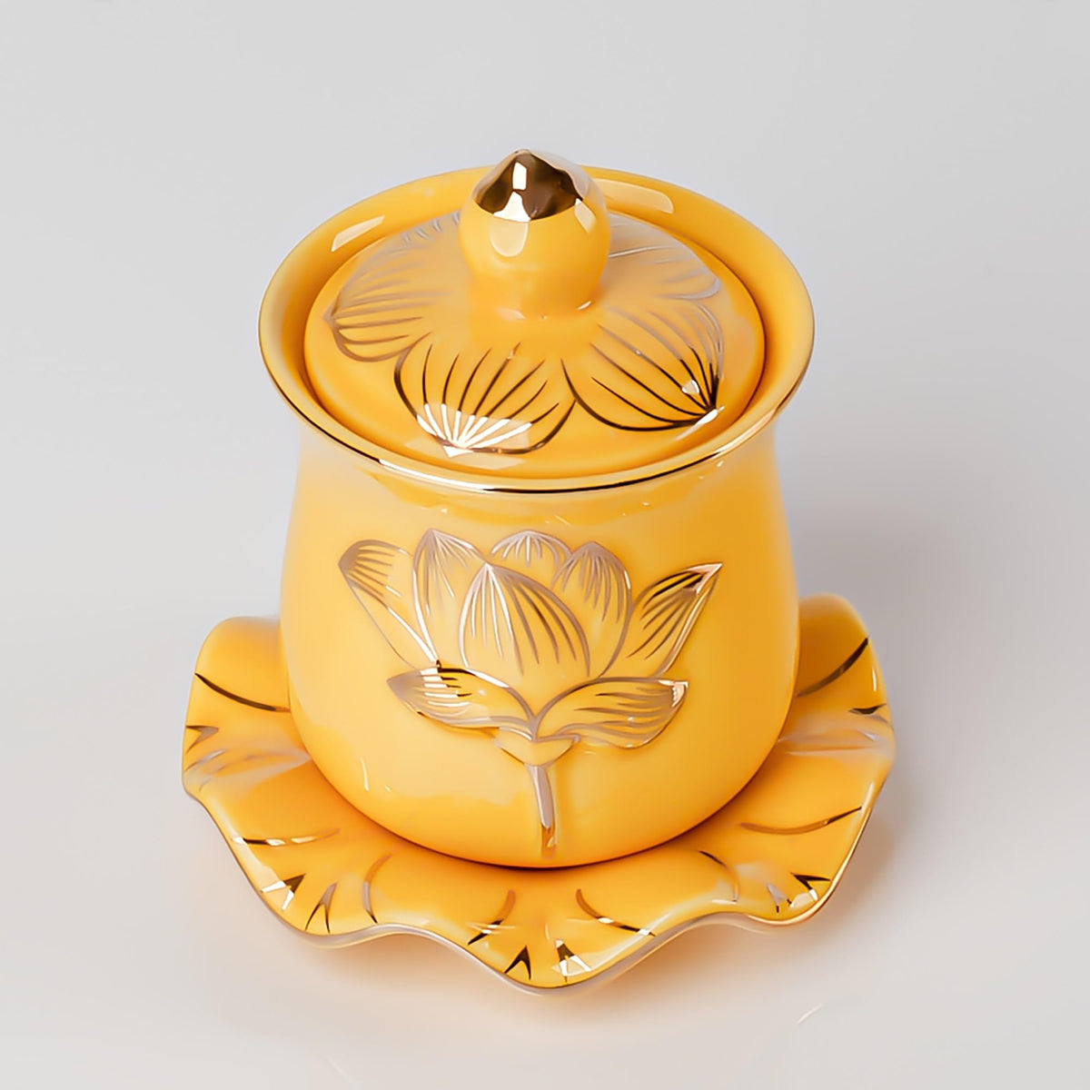Yellow Buddha Water Cup (1pc Yellow Ceramic Cup)