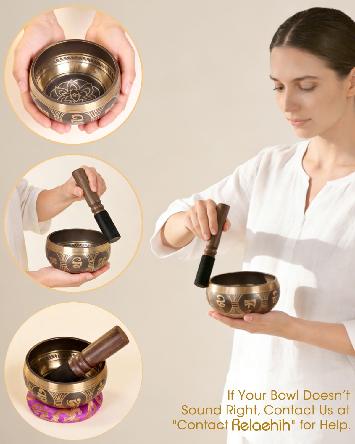Tibetan Singing Bowls (Pink / 4 inch)