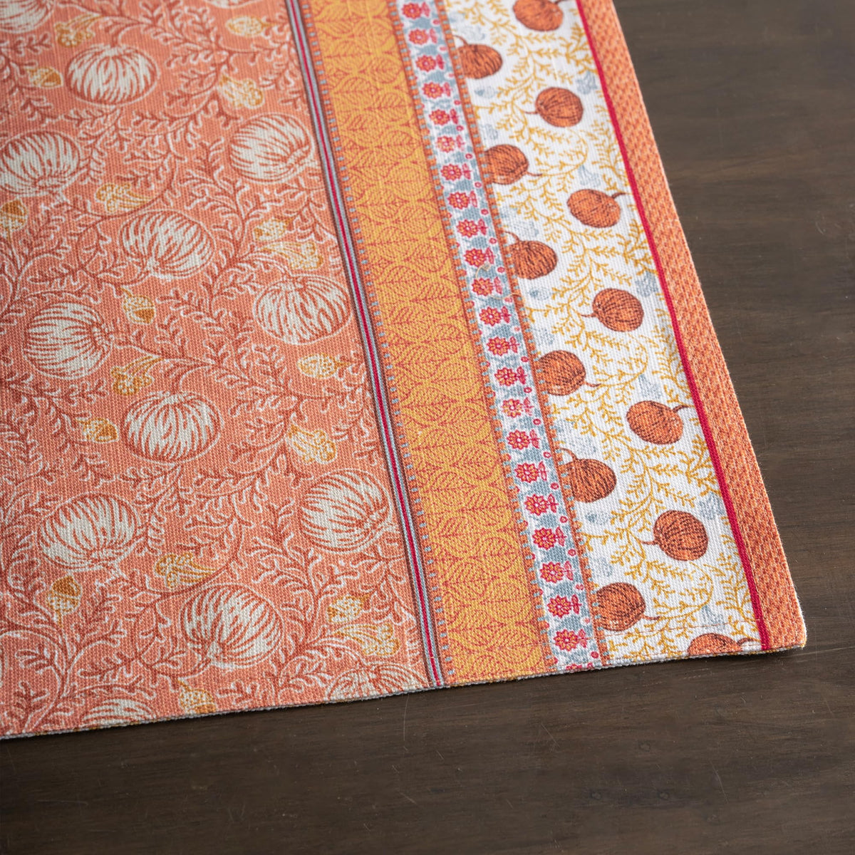 Placemats Set of 4 Reusable 100% Cotton (052 - Harvest Festival / 13" X 19" (Pack of 4))