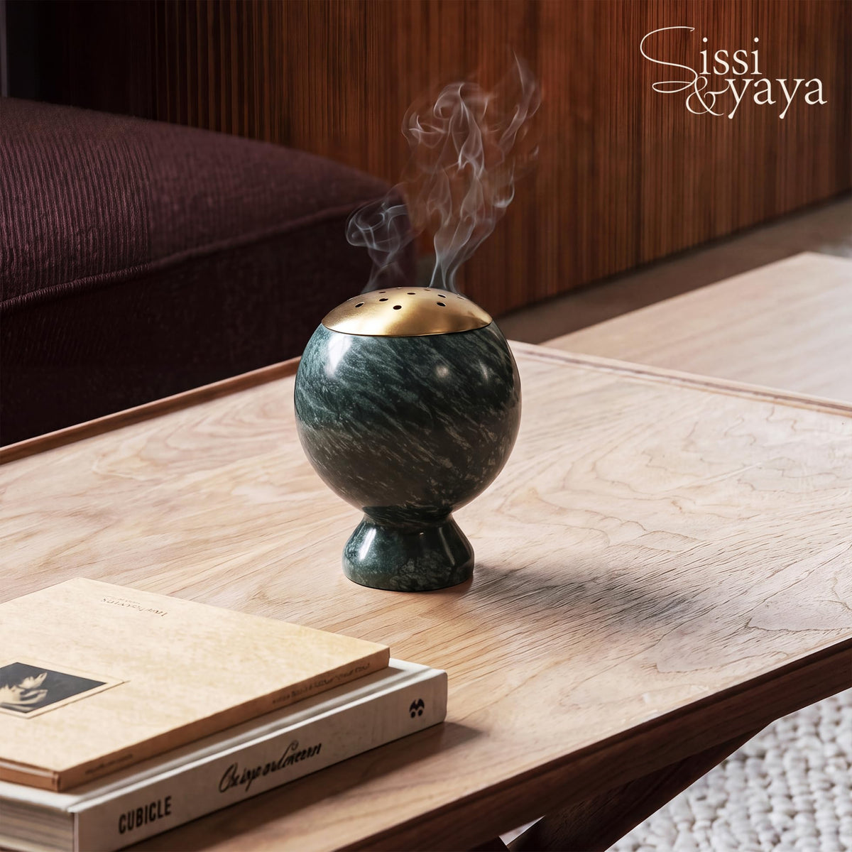 Natural Marble Incense Burner (Green)