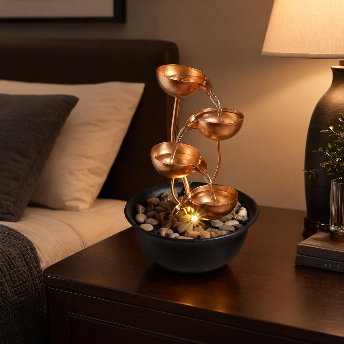 Tabletop Fountain Metal 4 (Gold 4-tier / 9.8 inch)