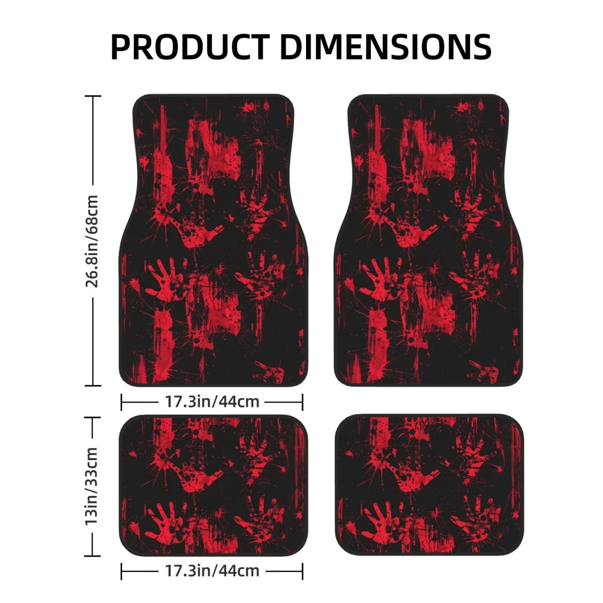 Car Floor Mats Full Set of 4 Pcs Horror Palm All (Palm)