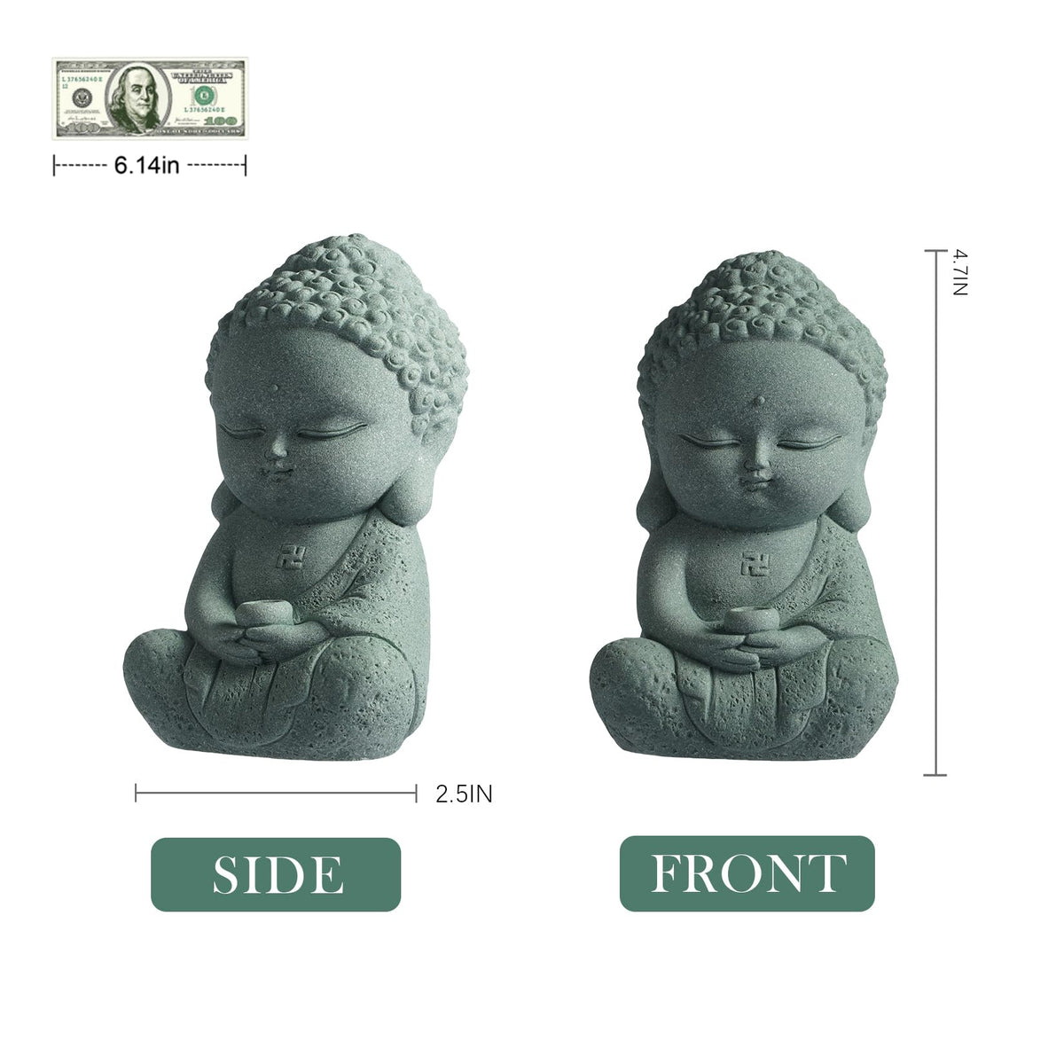 Little Buddah Statue for Home Indoor Aquarium (Sakyamuni Buddha / Large)