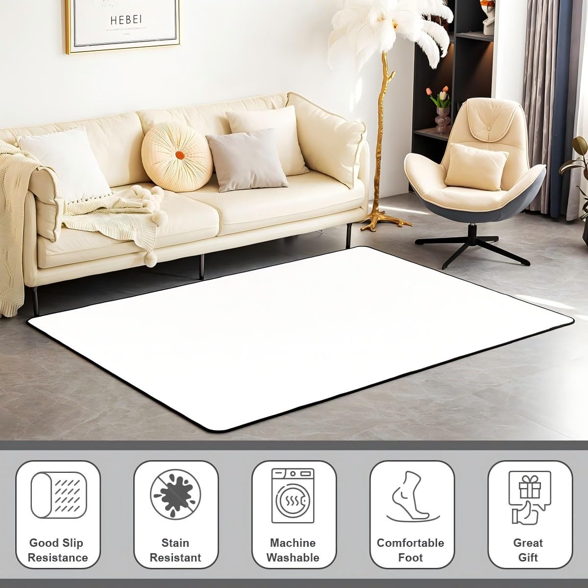 Books Large Area Rug 5x7 Rainbow Bookshelf Living Room Rug (Multi Color / 4'11" x 6'6" (Rectangular))