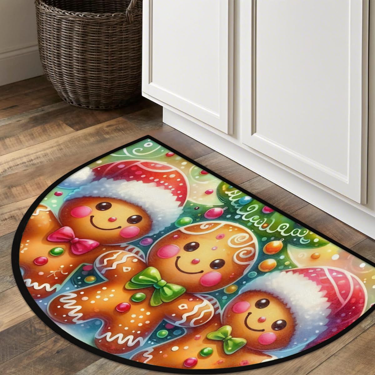 Christmas Half Round Door Mat Outdoor Welcome Entrance Doormat A15 (B-25 Christmas)