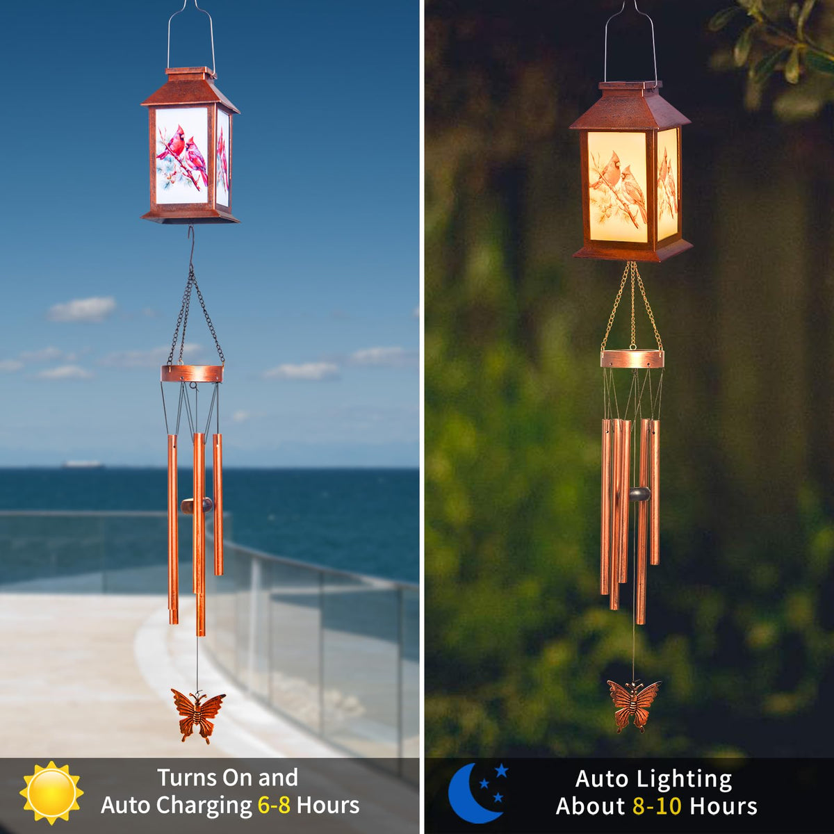 Sparrow Lighten House Wind Chimes with Lantern & Pagoda Roof (Sparrow Lantern)