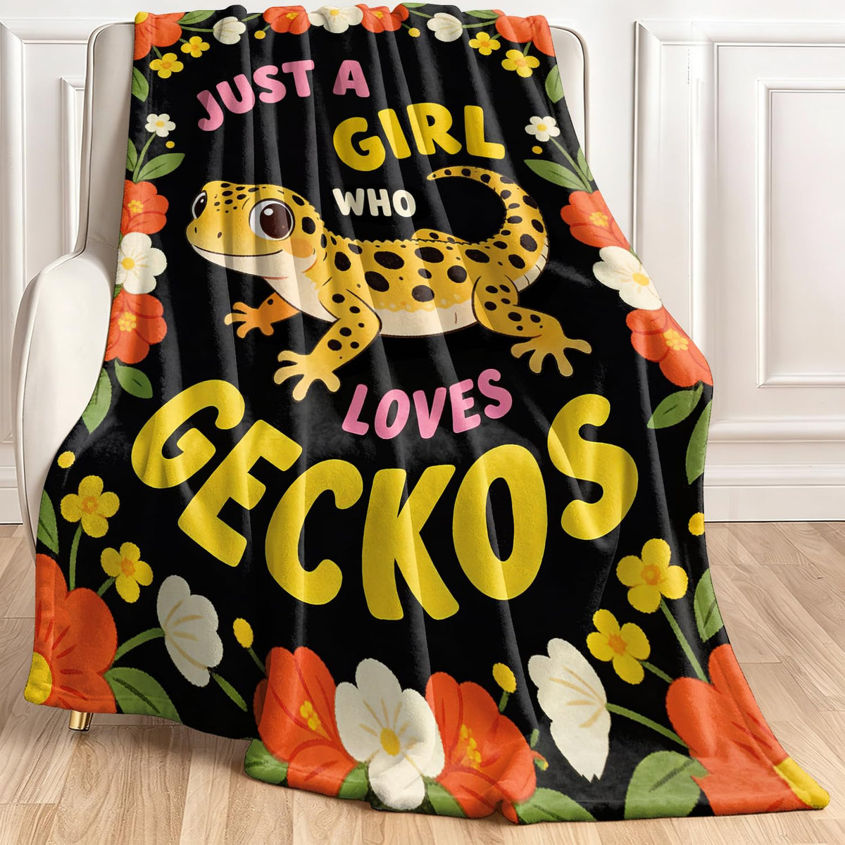 Gecko Fleece Throw Blanket Reptile Lizard Blanket Gifts Room Decor 30"x40" (Gecko / 30"X40")