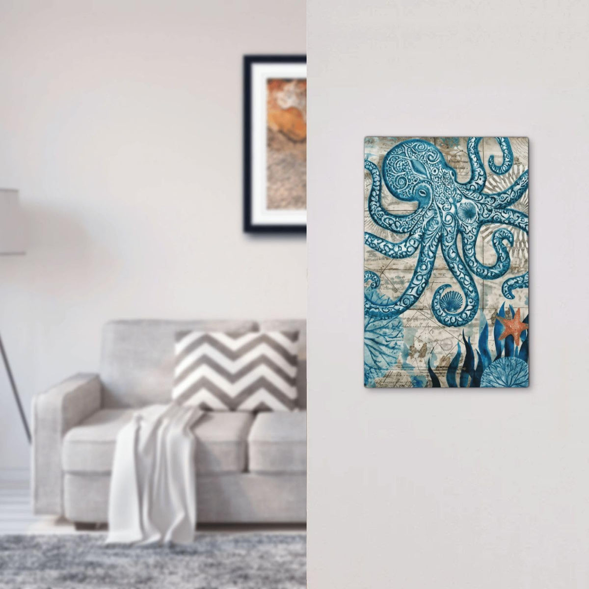 Nautical Ocean Starfish Octopus Decorative 1 (Nautical Ocean Starfish Octopus / 1-Gang Blank)