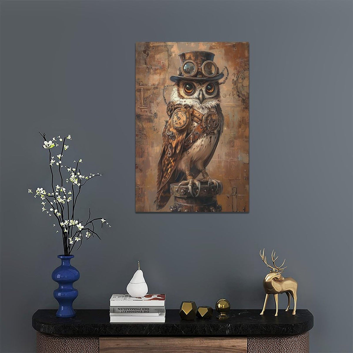 Steampunk Wall Art (24"L x 16"W / Steampunk Owl)