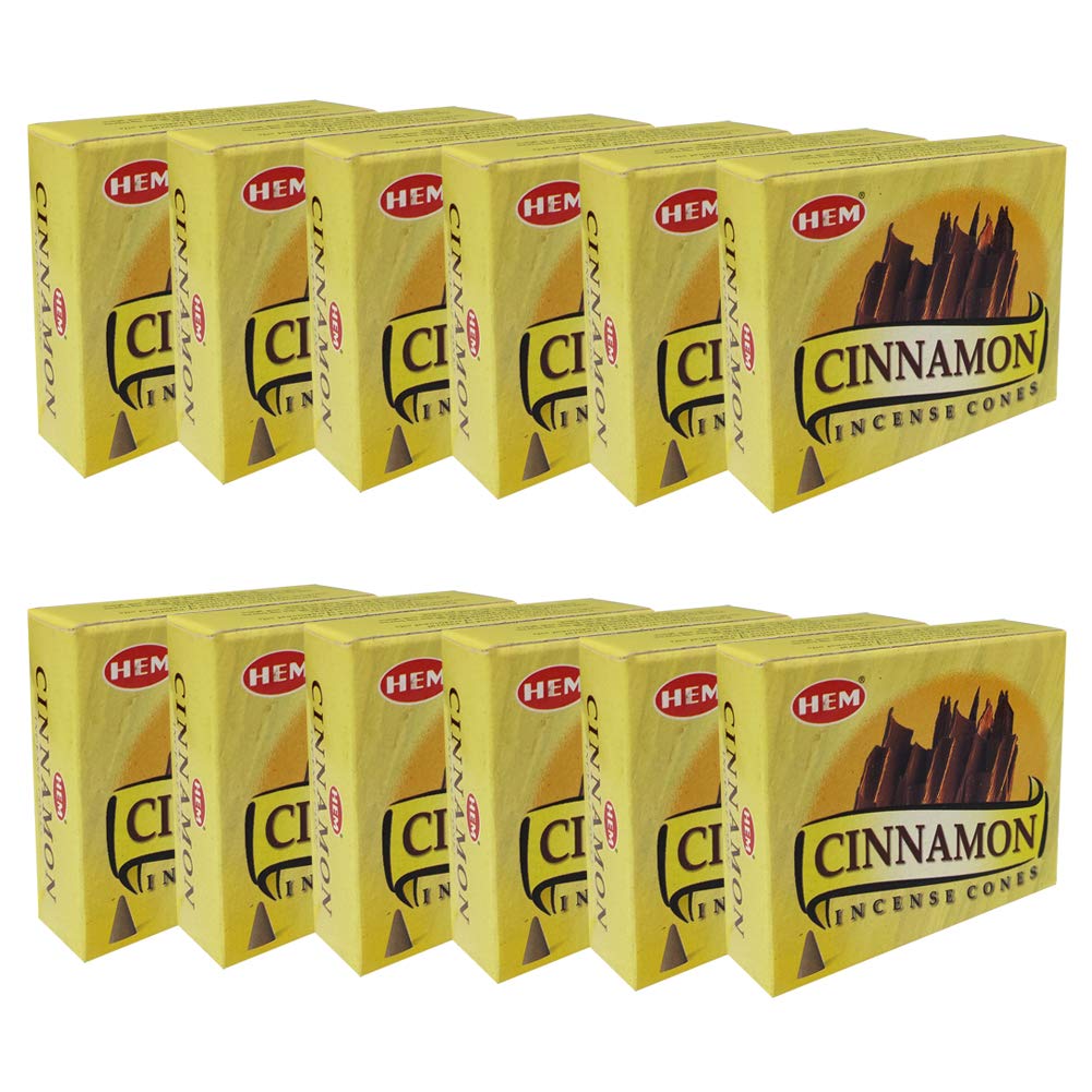 Cinnamon Incense Cones and Cone Incense Burner Bundle Insence Insense Hem Incense (Cinnamon)