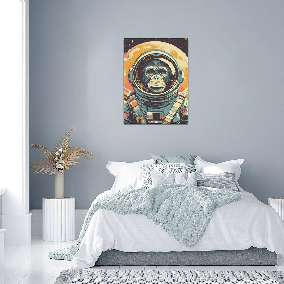 Gorilla Wall Art Cool Monkey Pictures Gorilla Canvas Wall Decor Monkey Painting Home Modern Artwork Decorations Framed for Living Room Bedroom Bathroom Office 12 x 16 inch (12" x 16" / Monkey)