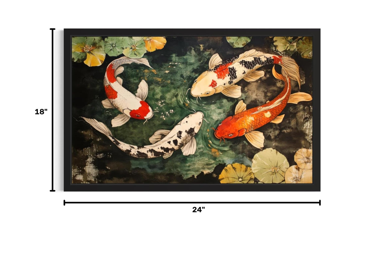 Koi Pond Unframed Wall Art Print Poster (Koi Pond / 24"L x 18"W)