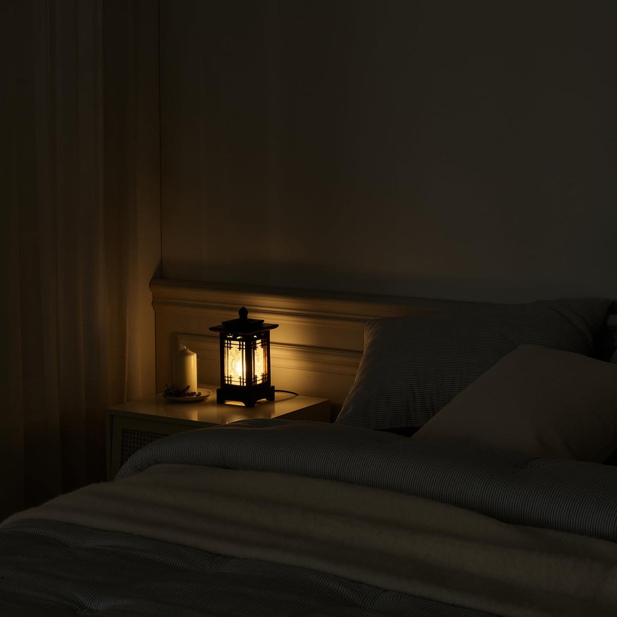 Traditional Korean Wood Lamp (Pagoda)