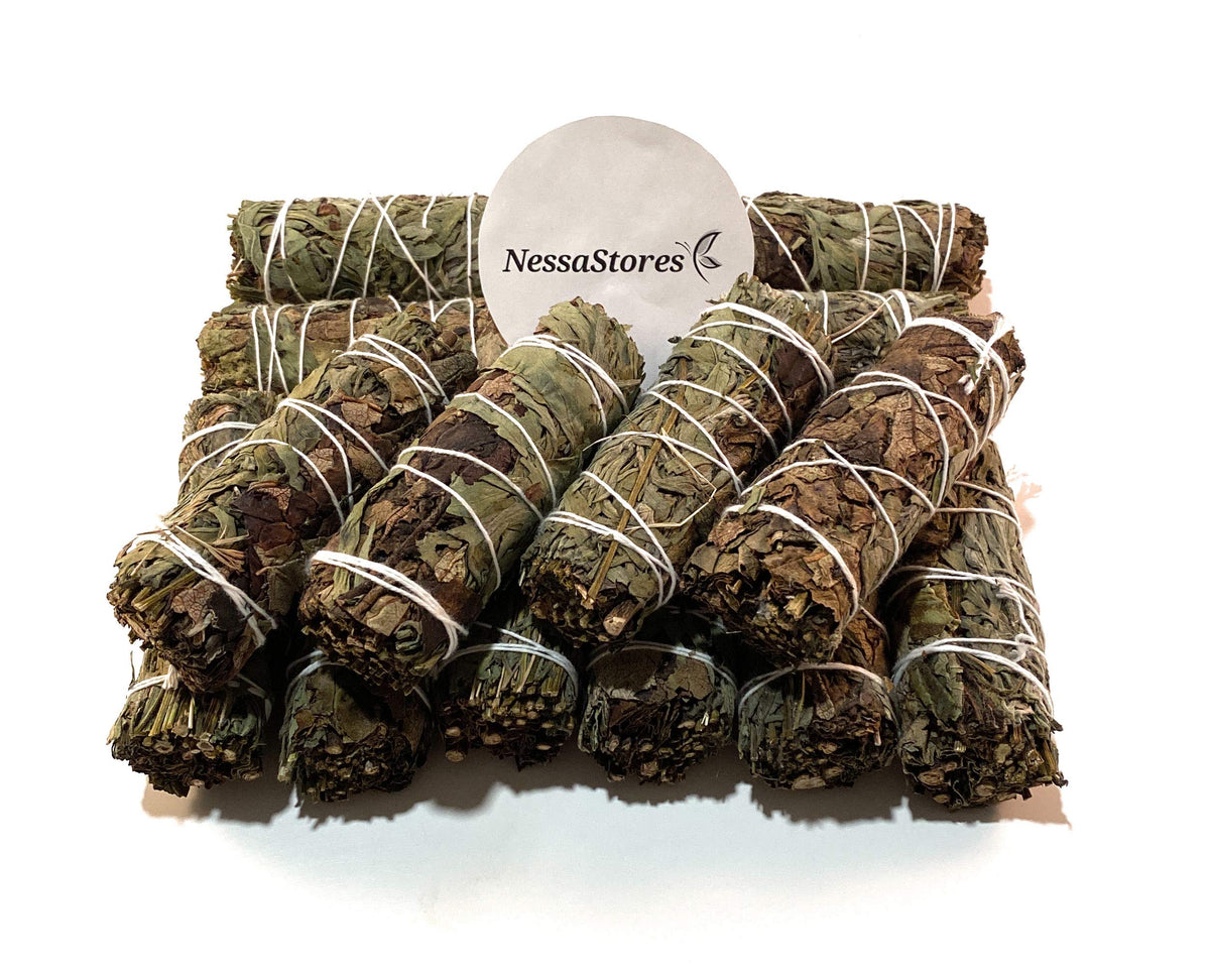 Yerba Santa + Mugwort Smudge Incense 4" Bundle #JC (1 pc)