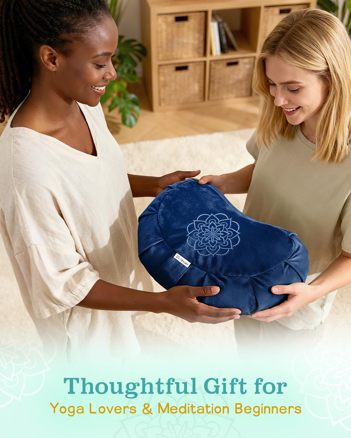 Premium Crescent Meditation Cushion (Blue)
