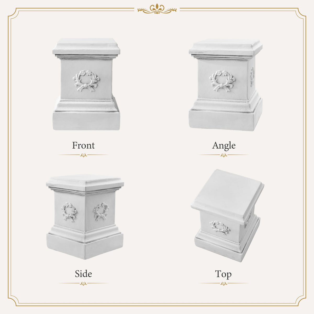 16.7 Inch Garden Outdoor Statues Classic Plinth Sculptures Decor Base Riser (Statues Plinth-16.7 Inch)