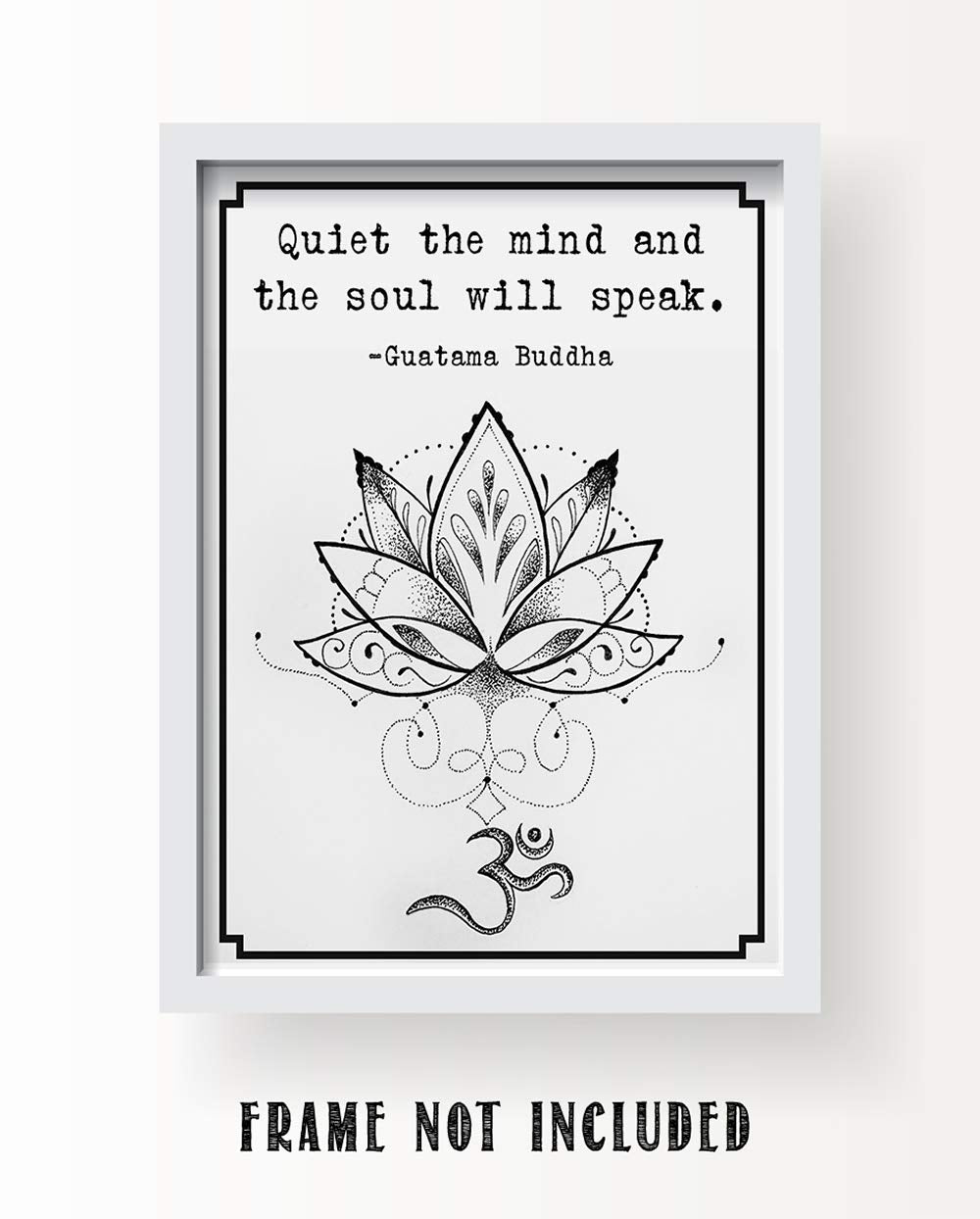 Buddha Inspirational Spiritual Quotes Wall Art Decor (Soul will speak | Lotus)