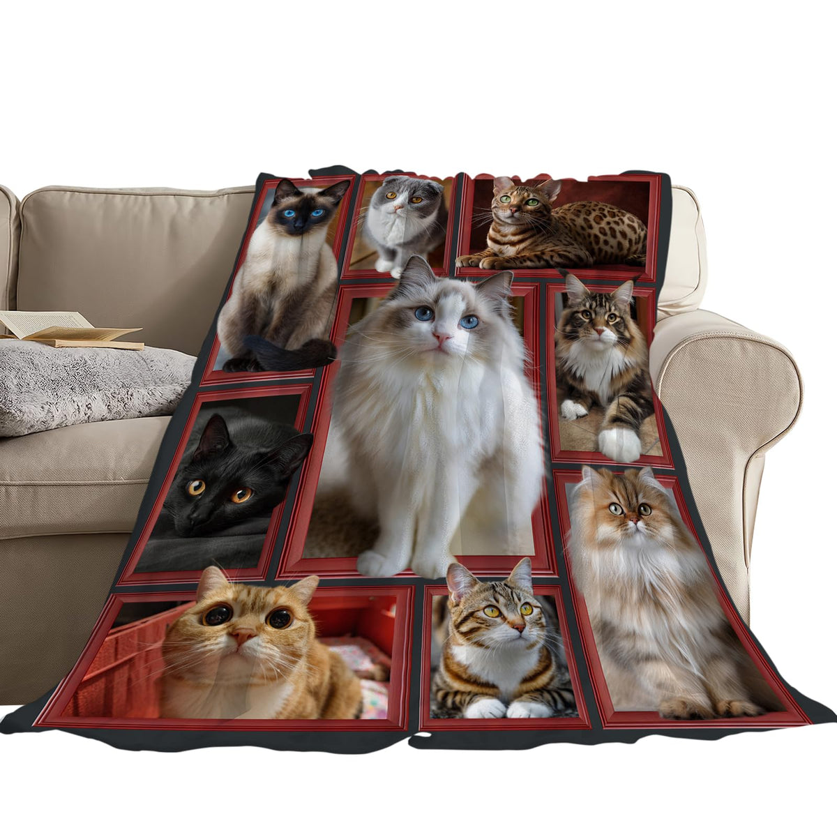 Ragdoll Cat Throw Blanket (60"x80" / Cat)