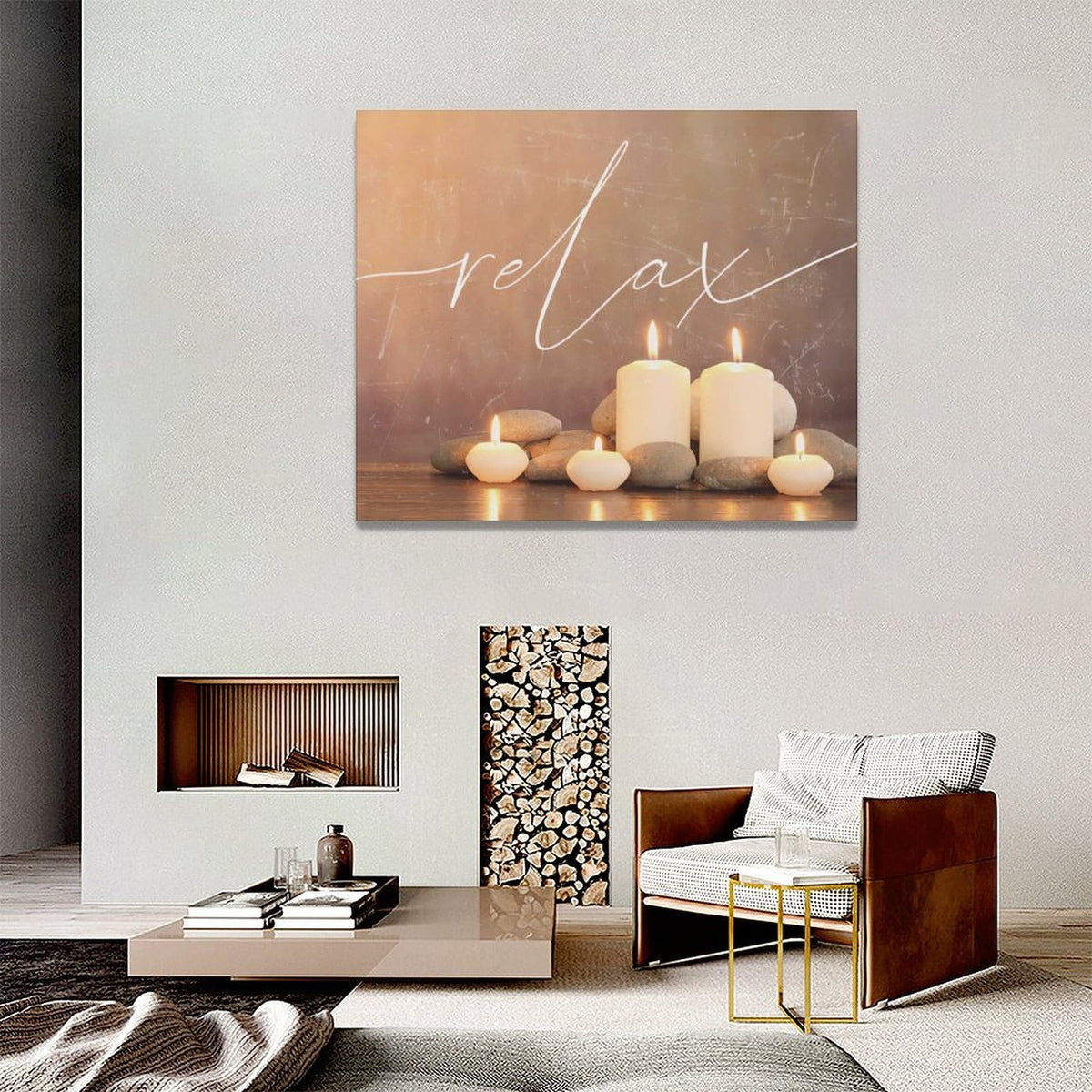 Zen Wall Art Zen Bathroom Decor Meditation Pictures Spa Canvas Posters Prints Calming Spiritual Stone Decorations Painting Artwork Office Home Yoga Decor For Bathroom Bedroom Living Room 20"x16" (Relax / 20L" x 16W")