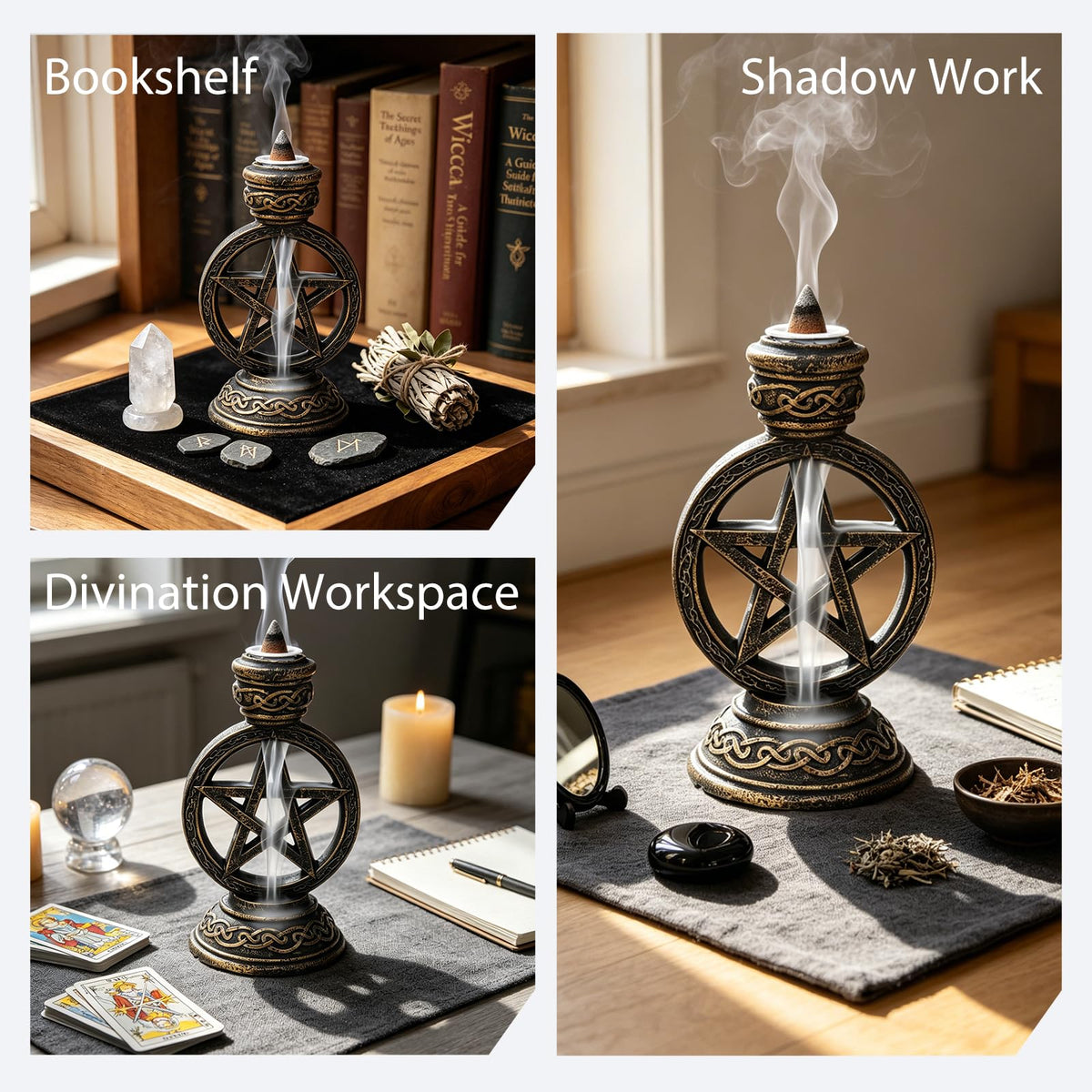 Pentagram Backflow Incense Burner (Multi-color Pentagram)