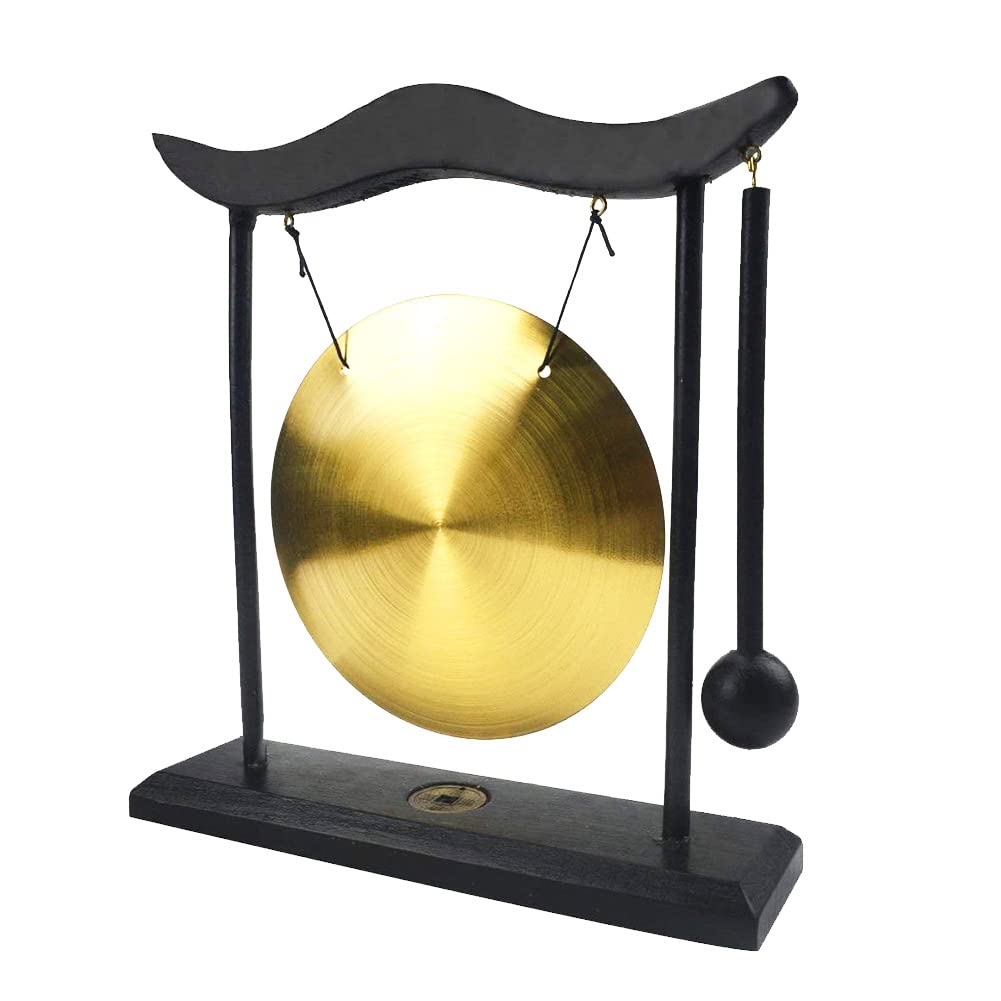 Brass Gong Desktop Zen Art Feng Shui Decor (Simple Design)