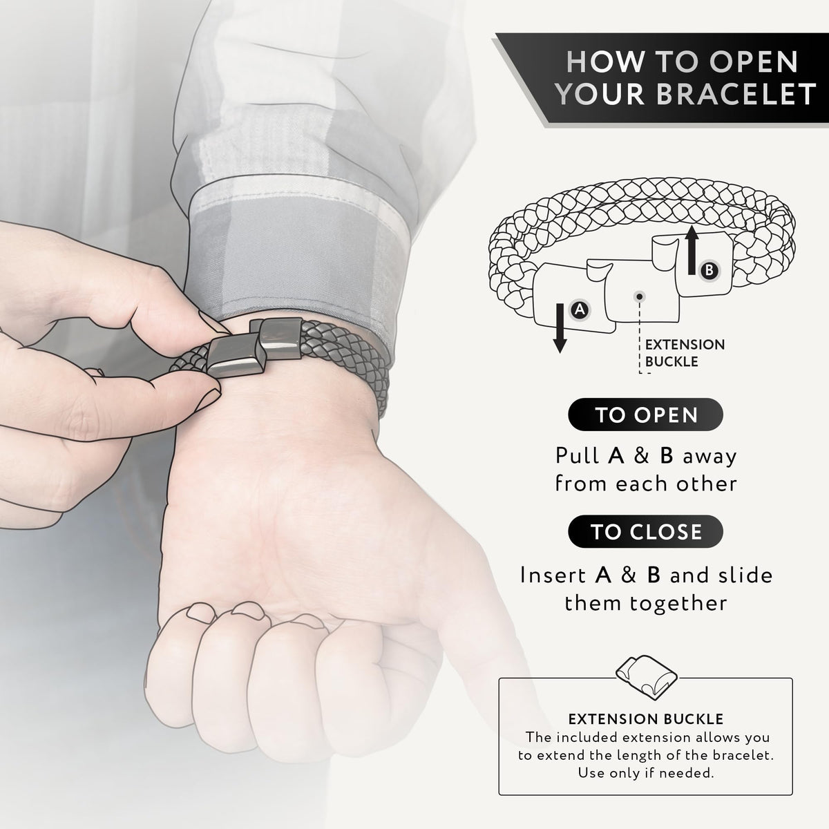 Brown Leather Bracelet for Men (Small / Double Braided)