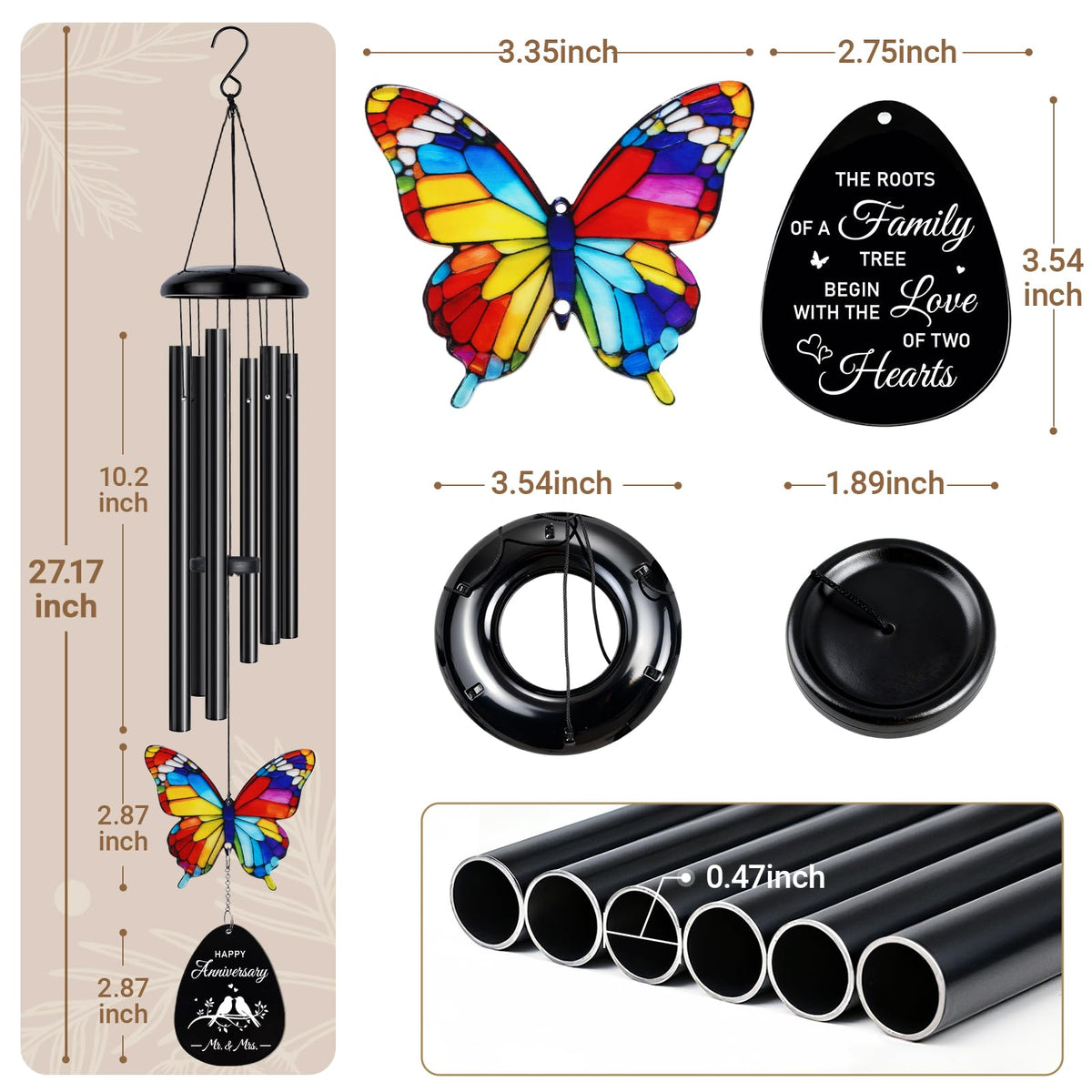 Anniversary Wind Chimes Gifts for Couples (Anniversary Gift)