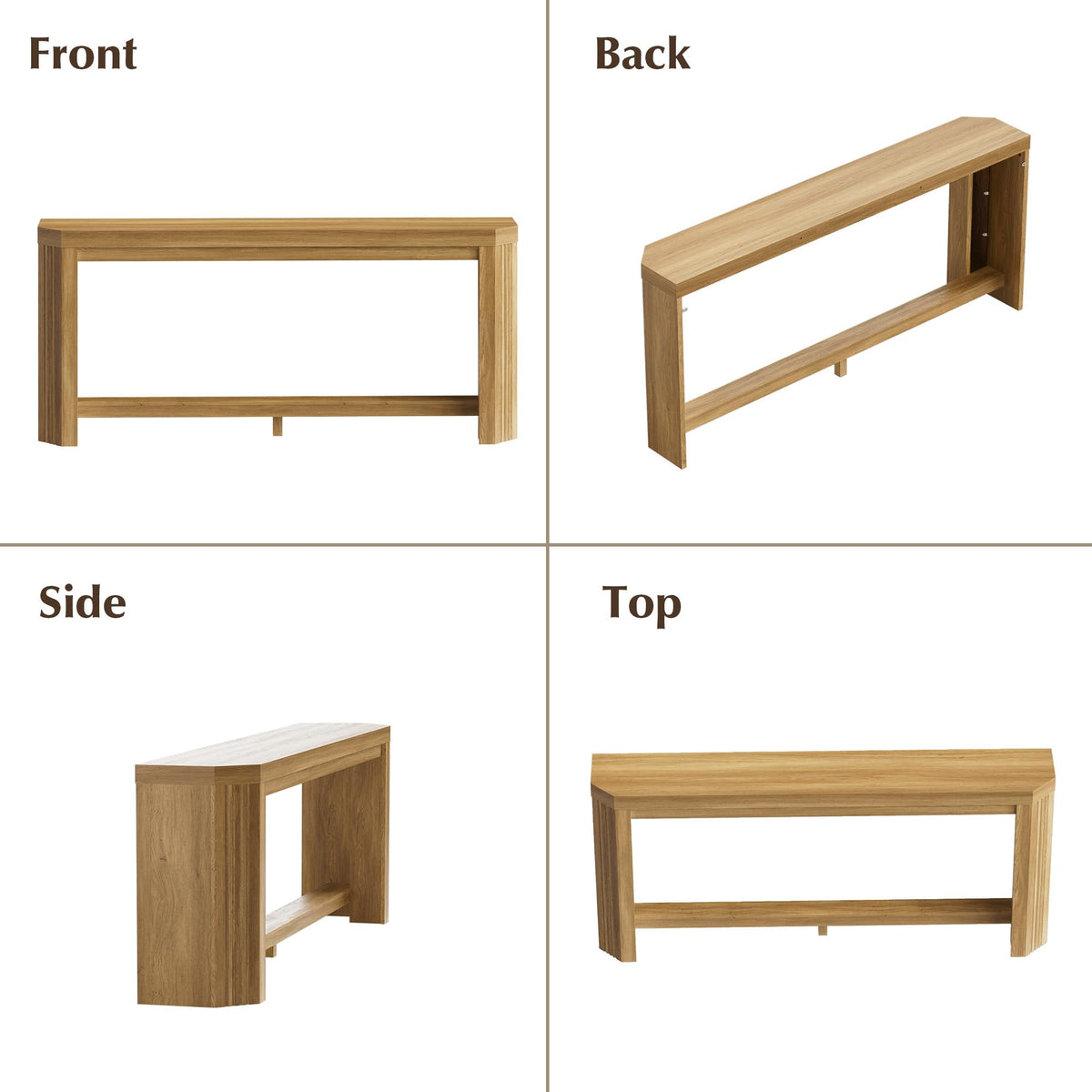 70" Console Table for Entryway (Light Brown)