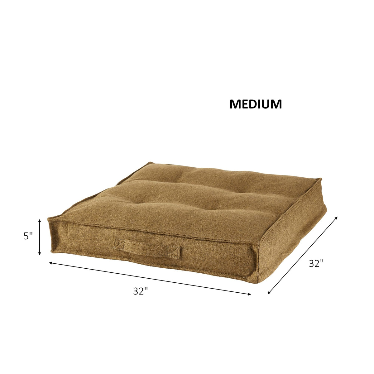 Square Tufted Floor Pillow with Removable Cover (Moss / Medium (32"))