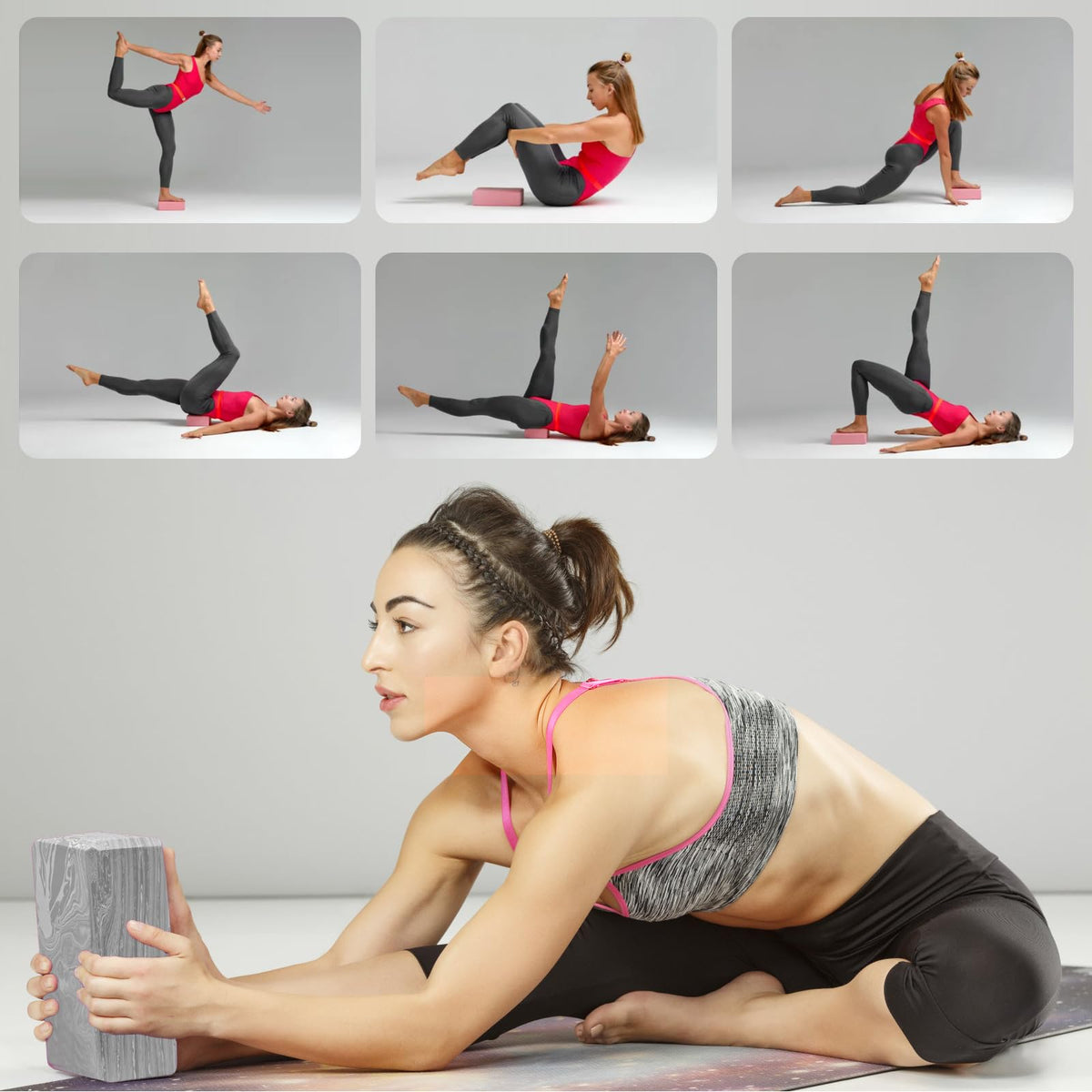 Yoga Blocks 2 Pack (Camo Grey)