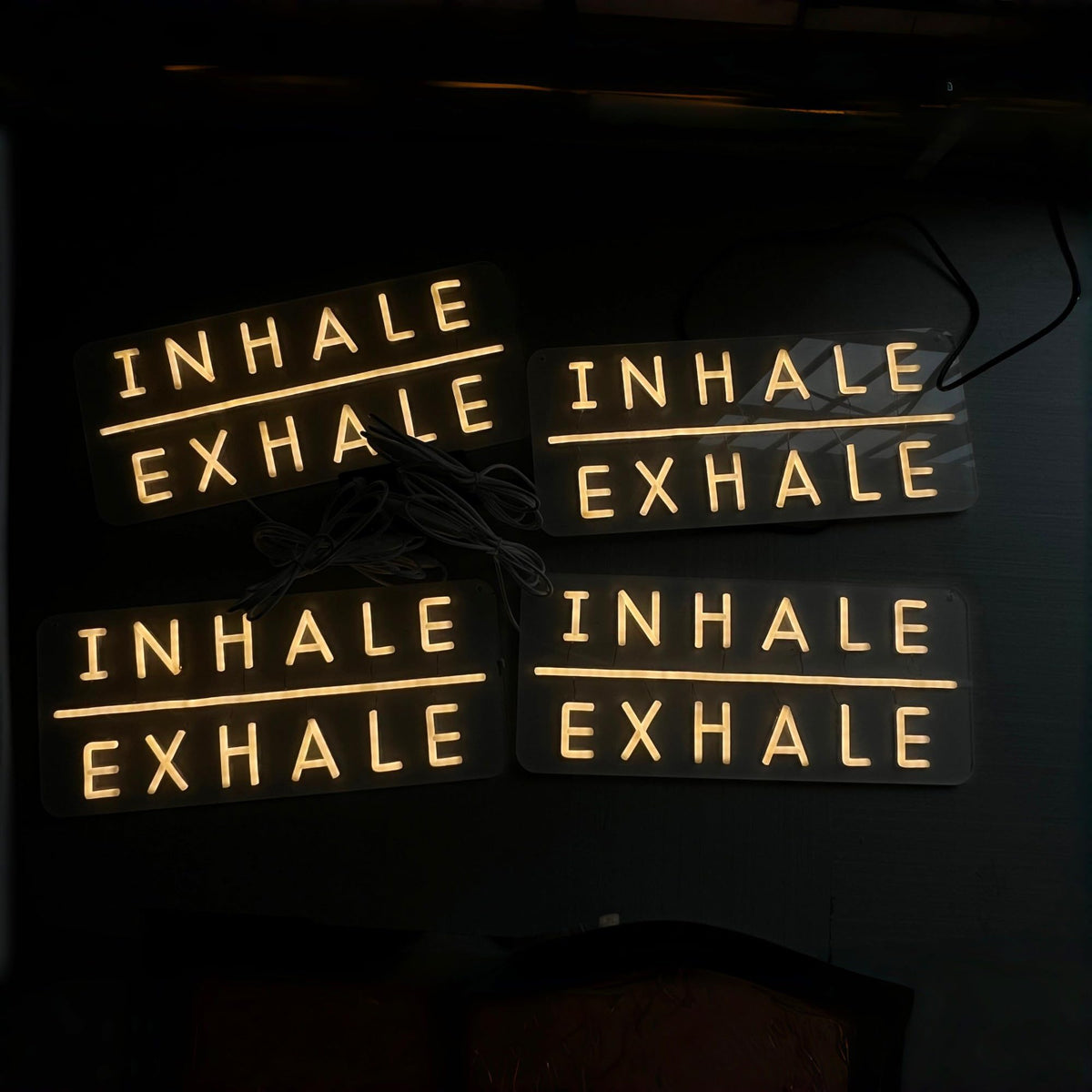 Inhale Exhale Neon Sign Calming Quote LED Wall Decor (Inhale Exhal-Warm White)