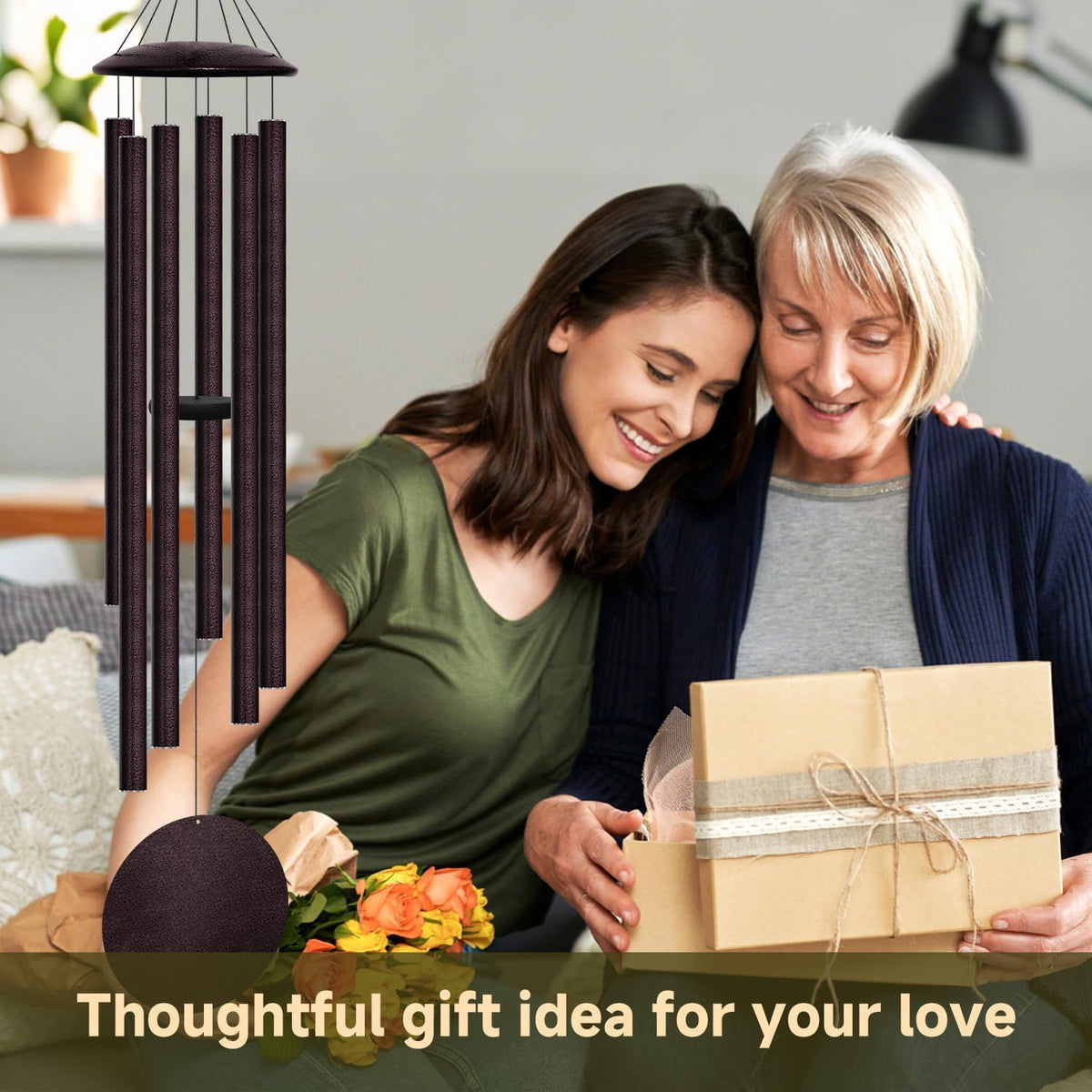 78" Extra Large Wind Chimes for Outside (Bronze / 78")