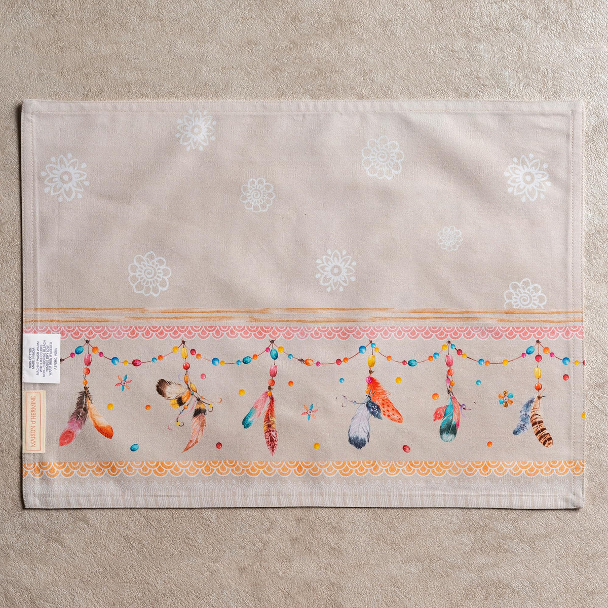 Placemats Set of 4 Reusable 100% Cotton (134 - Ibiza - Beige / 13" X 19" (Pack of 4))