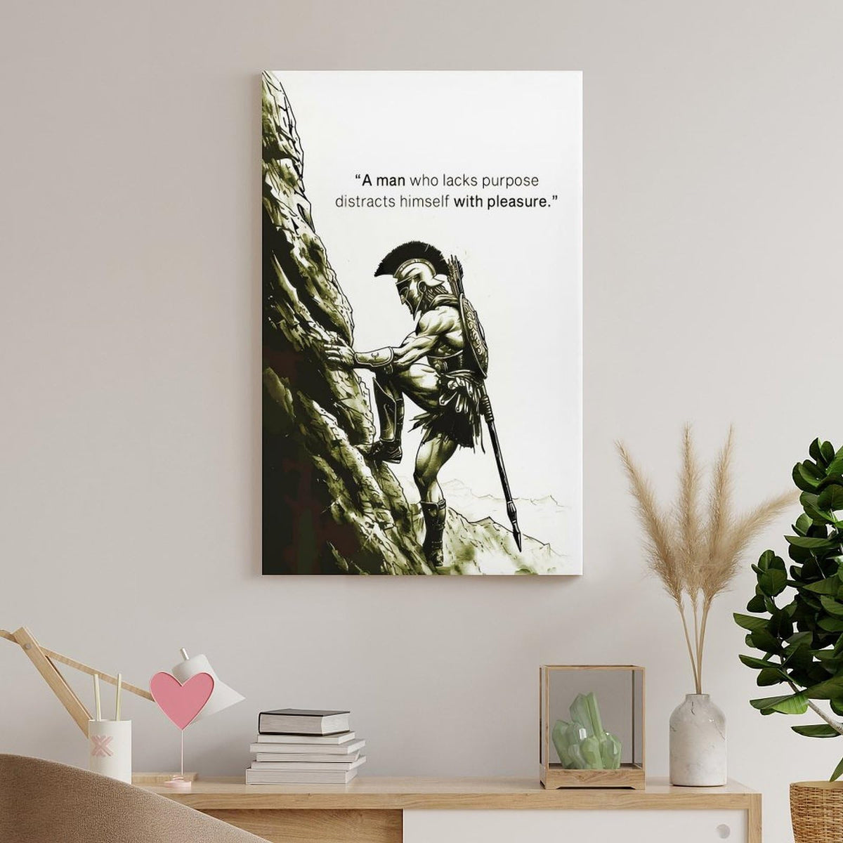 A Man Who Lacks Purpose Spartan Warrior Canvas Printing Wall Art Prints Wall Decor Posters Motivational Mountain Climber Nordic Minimalist Living Room Bedroom Office Gym 20x30inch (style-44 / 20x30inch(50x75cm) Unframe)