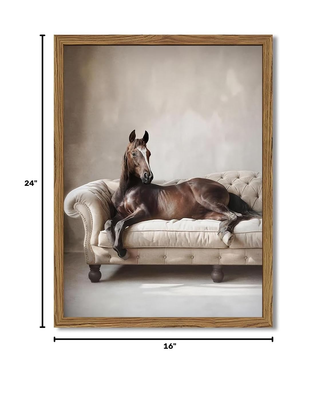 Framed Funny Horse Canvas Wall Art (Horse / 24"L x 16"W)