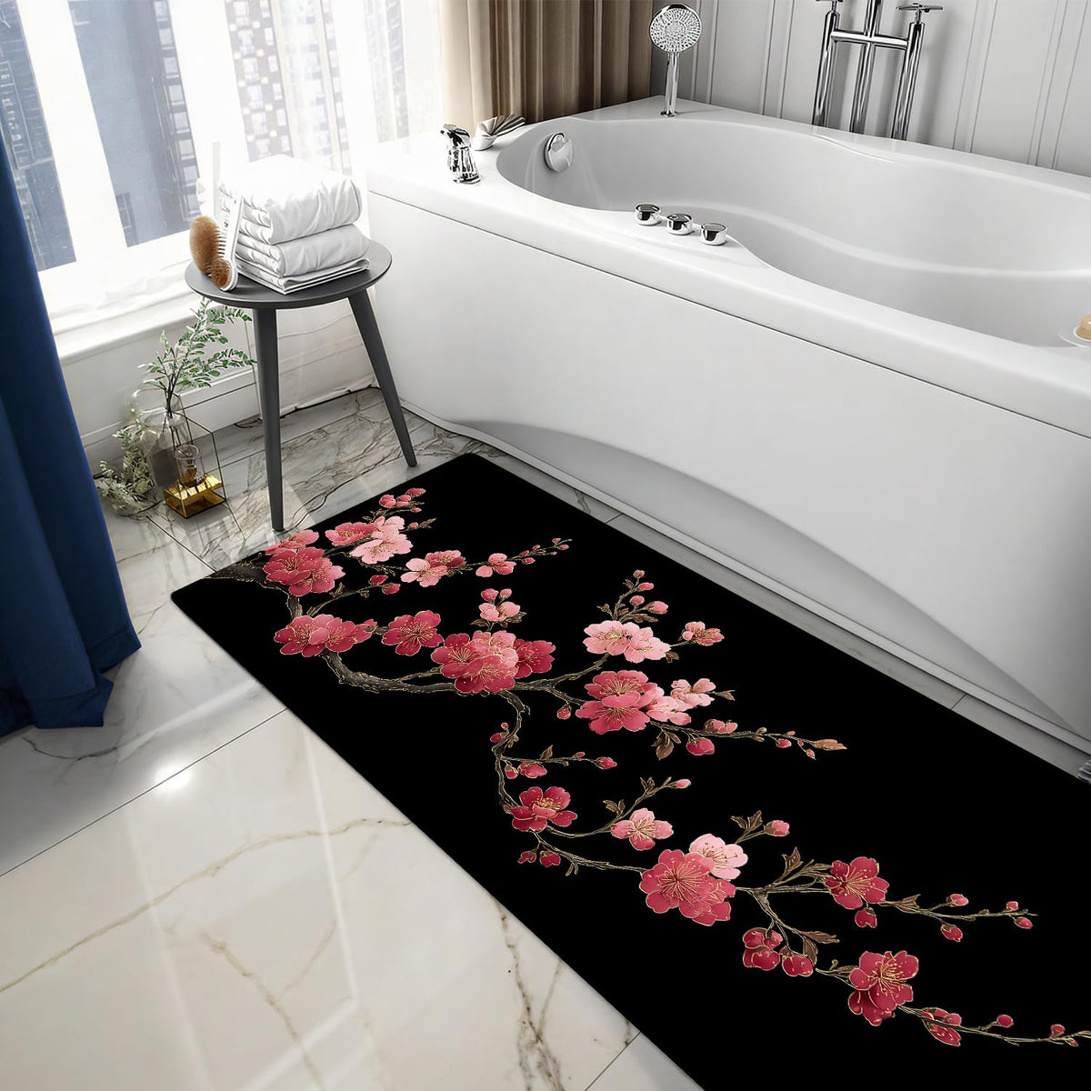 Cherry Blossom Laundry Room Rug 20x47 Inch (#59)