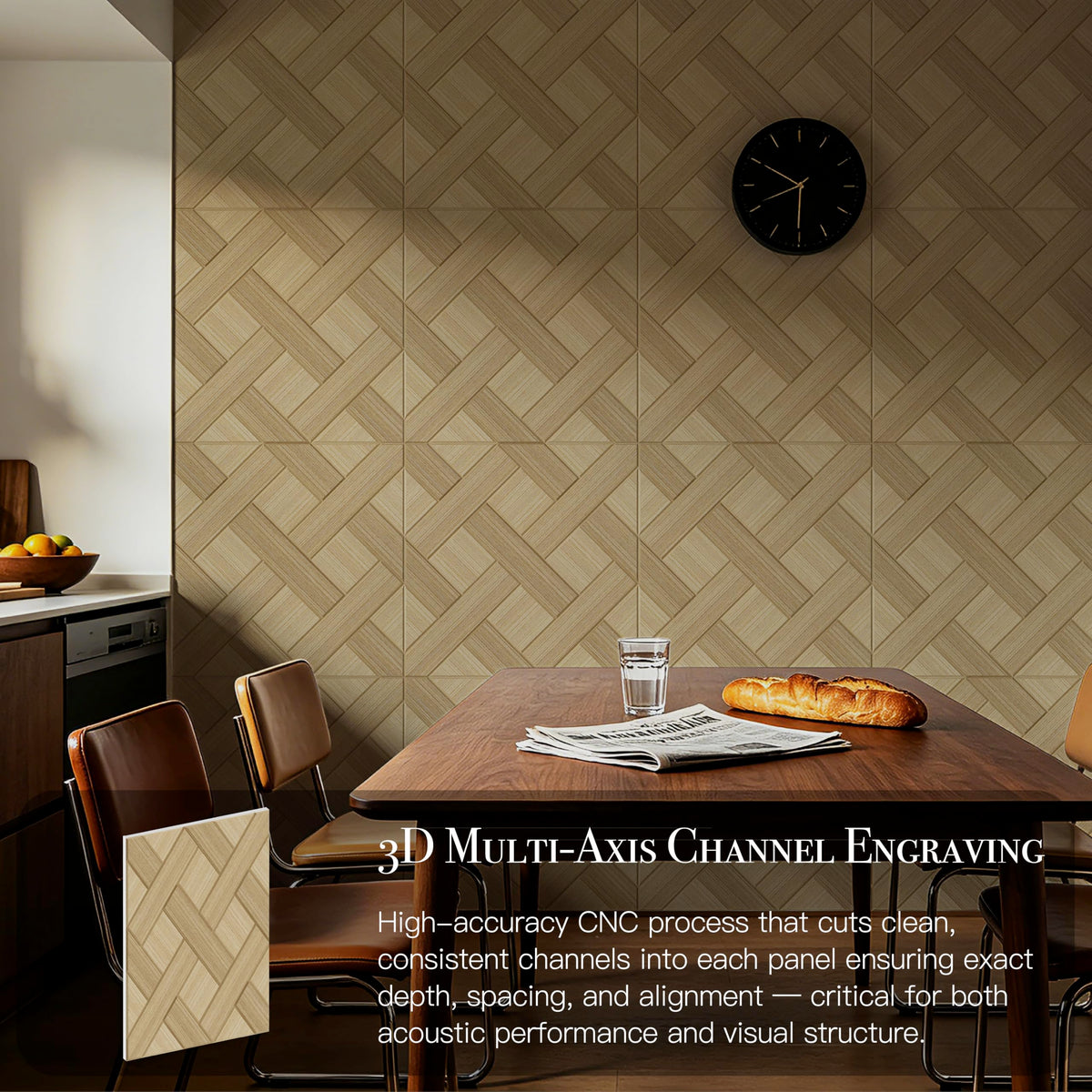 Acoustic Wall Panels (23.6 X 23.6 Inches / Cedral Arc)