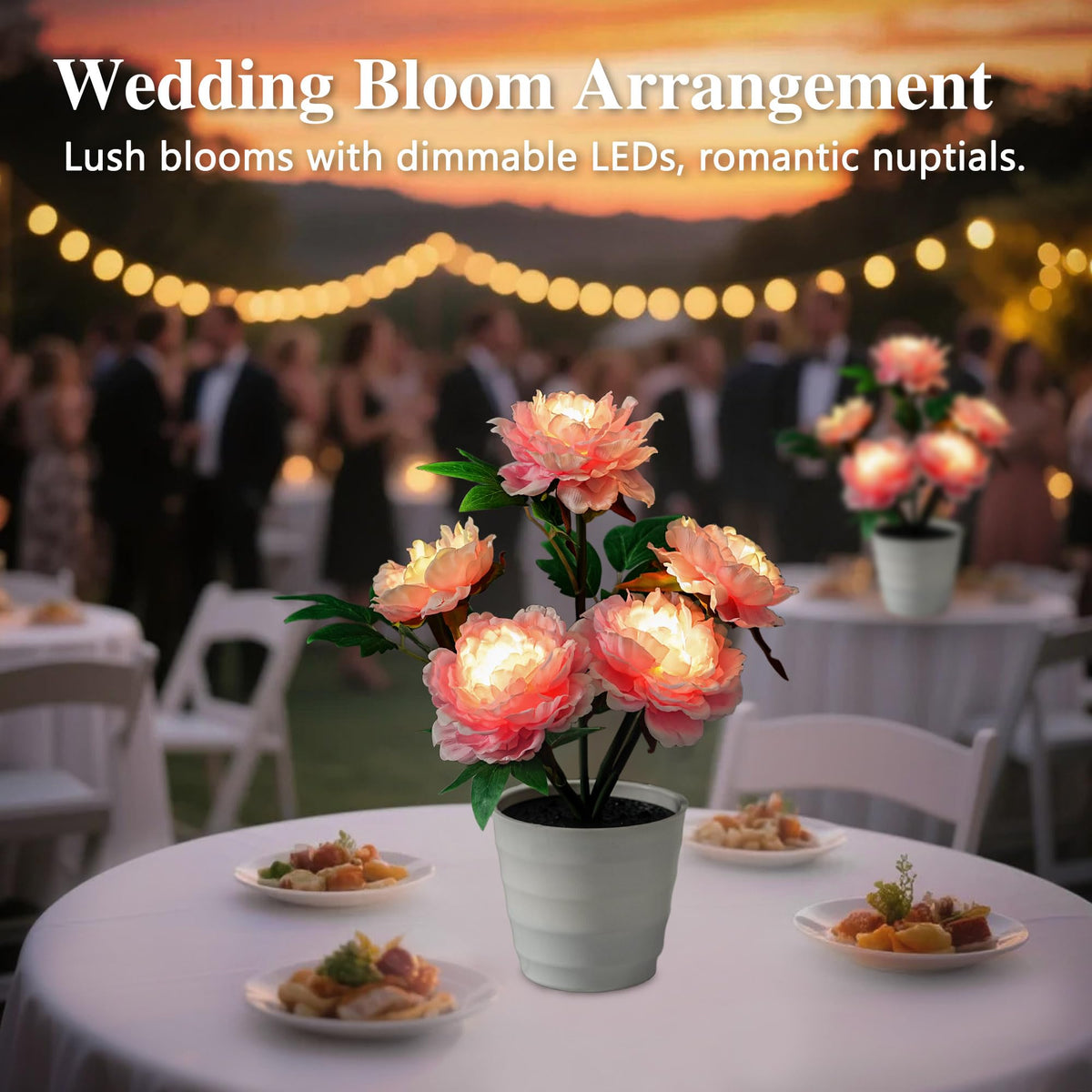 Pink Peony Artificial Flower Lamp (Peony-Pink)