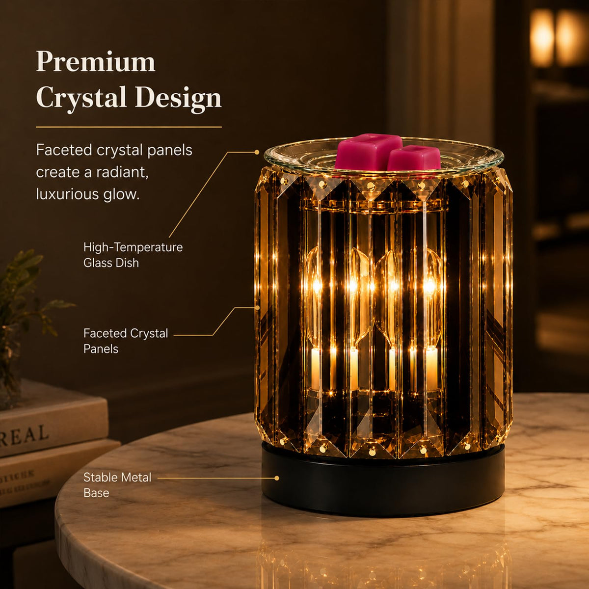 Wax Warmer Electric Wax Melt Warmer with Night Light (Black)